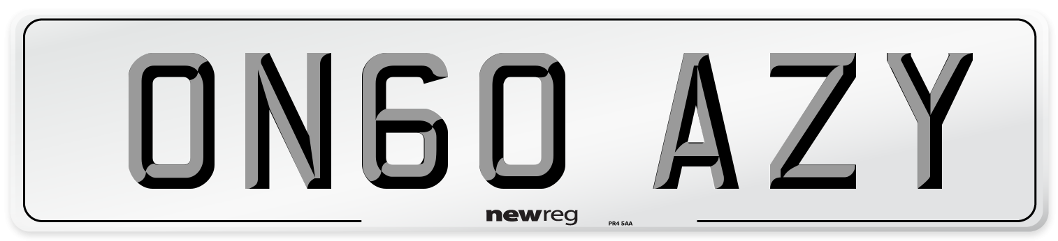 ON60 AZY Number Plate from New Reg